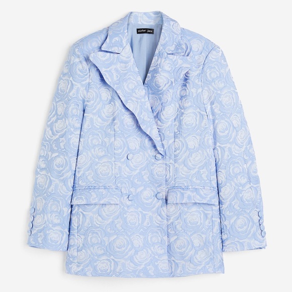 ISO Sister Jane Blue Rose Jacquard Blazer in Small or Medium - Picture 1 of 1